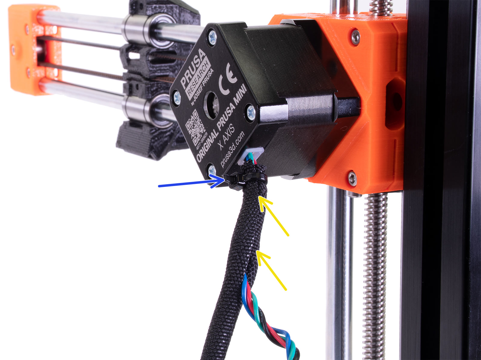 Guiding the X-axis motor cable