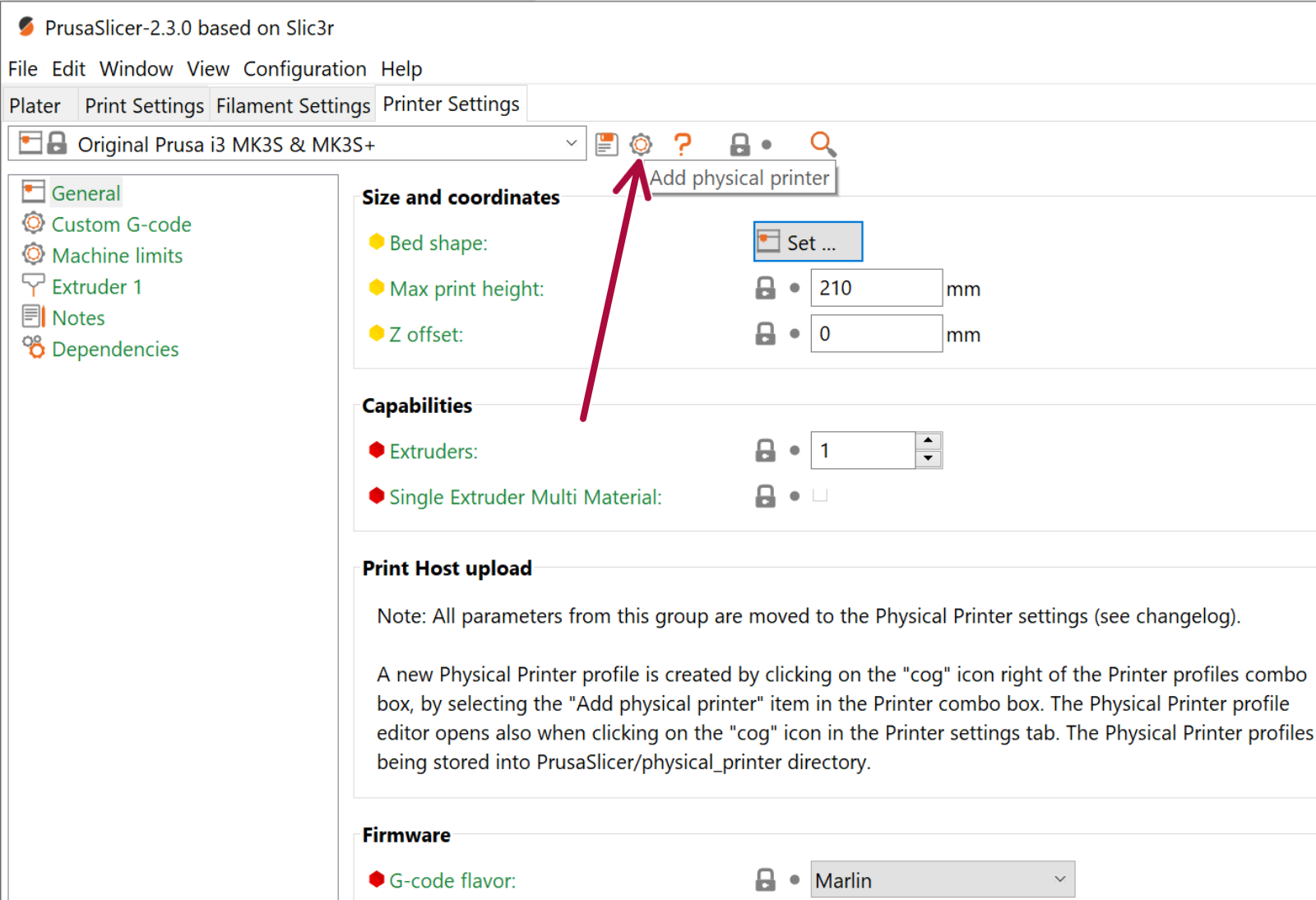 Upload & Start Settings (Duet wifi)