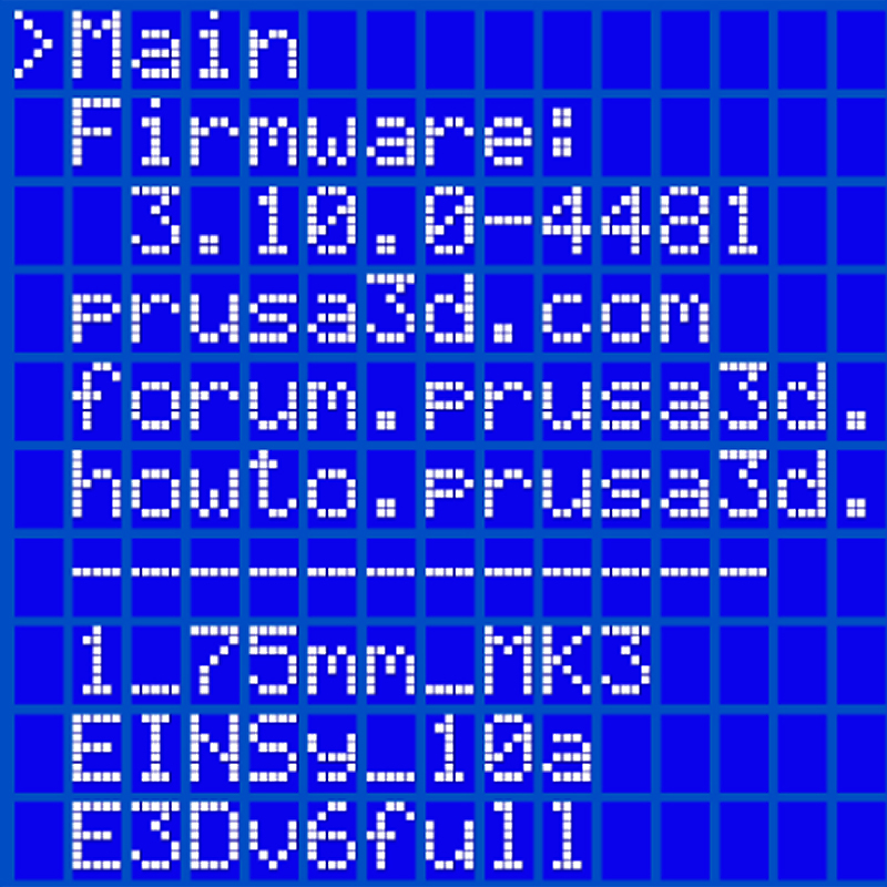 Support menu (MK3/S/+) | Prusa Knowledge Base