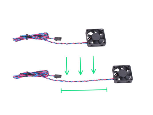 Hotend fan cable adjustment (version B)