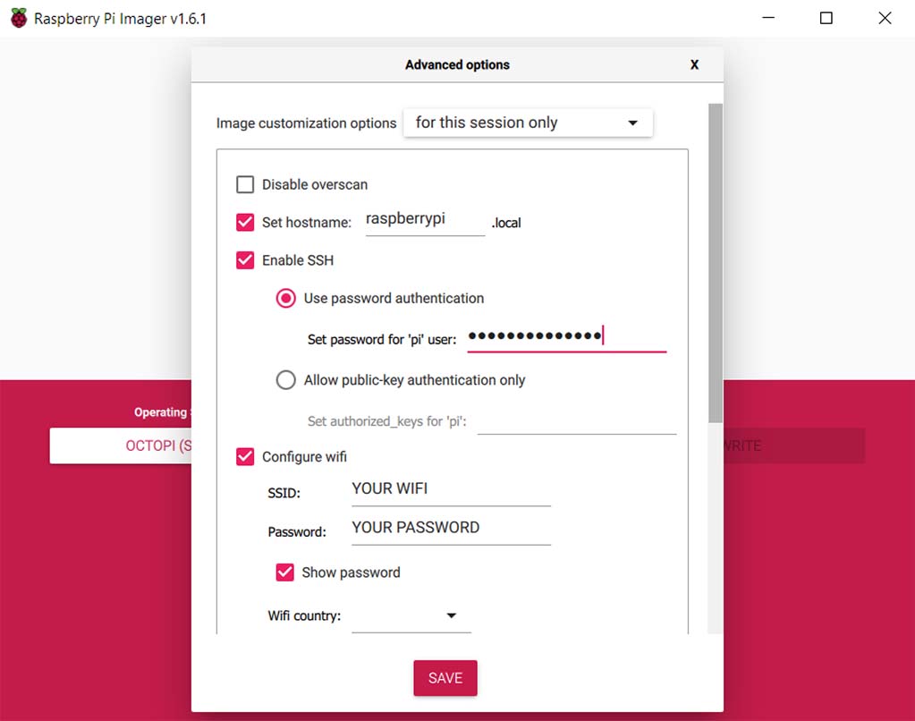 Upload & Start Settings (Duet wifi)