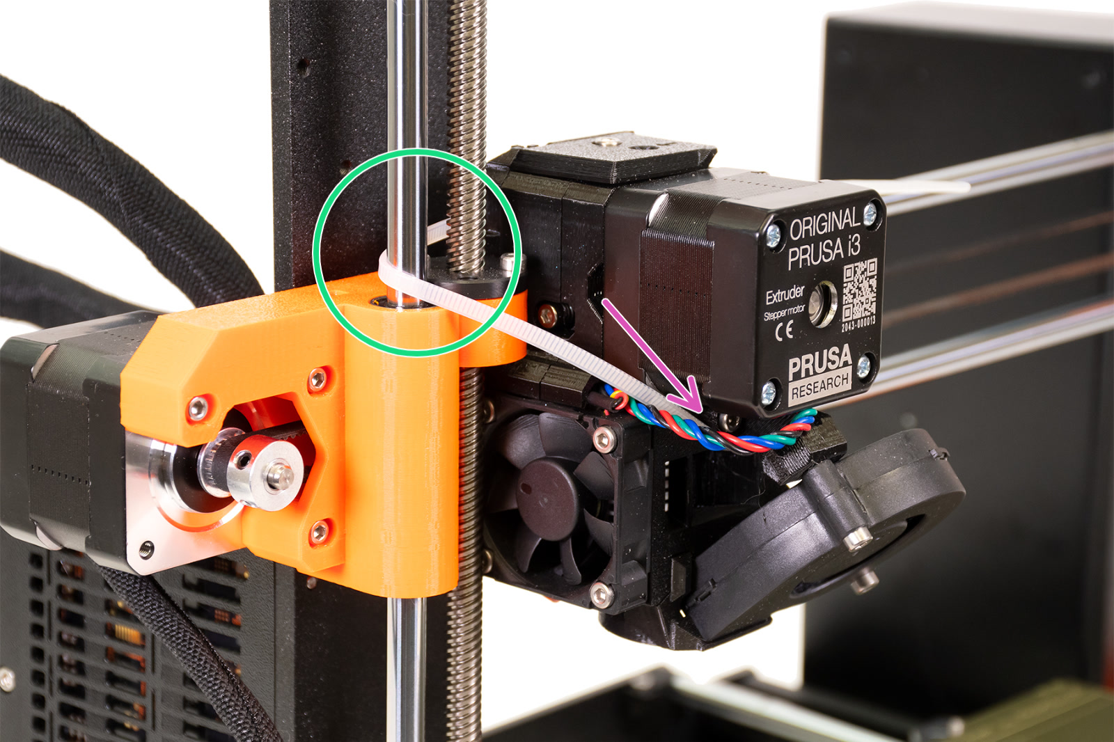 Securing the extruder with zip-ties (Part 1)