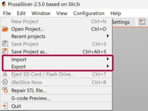 How to import and export custom profiles in PrusaSlicer
