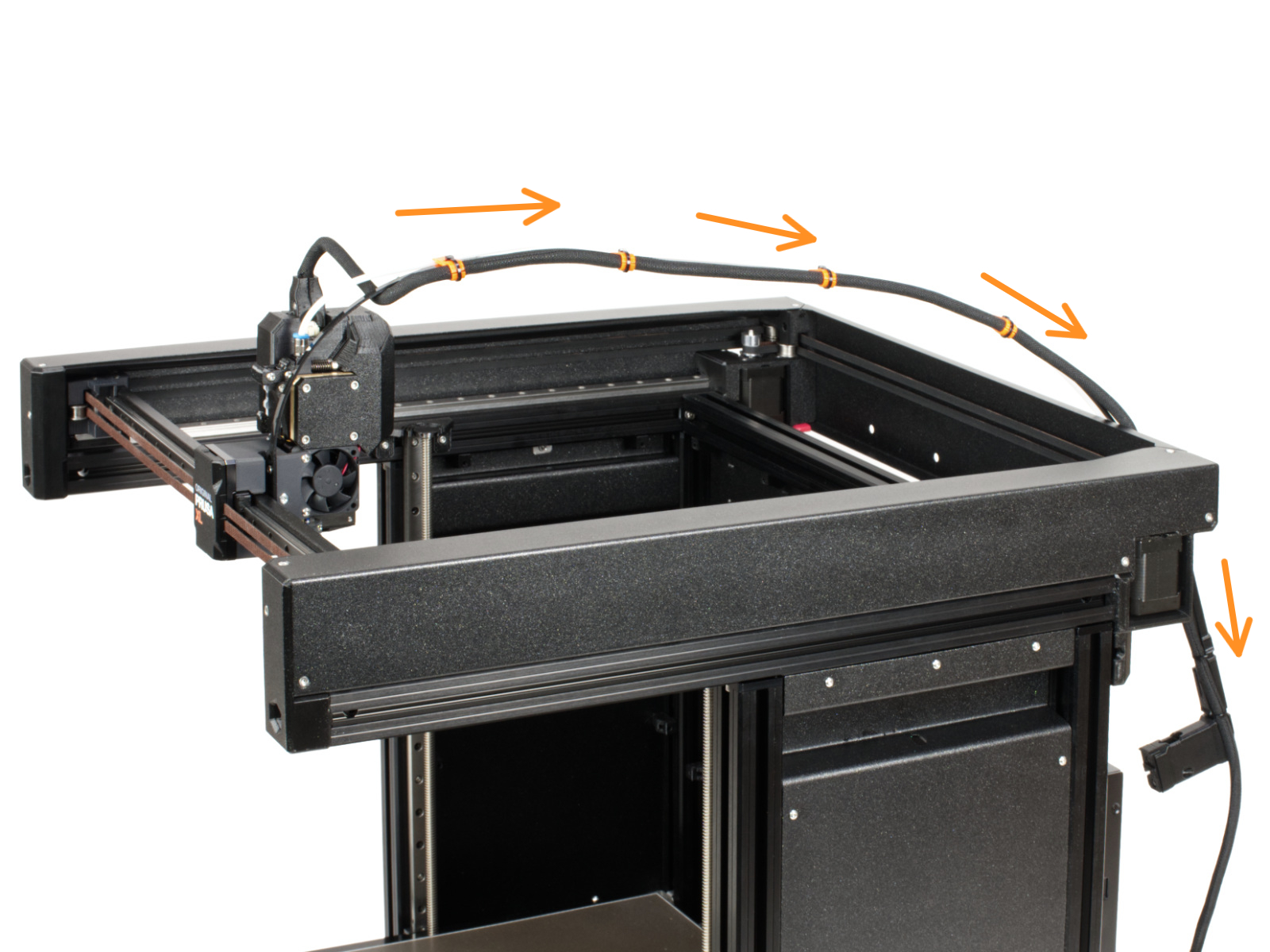Guiding the extruder cable