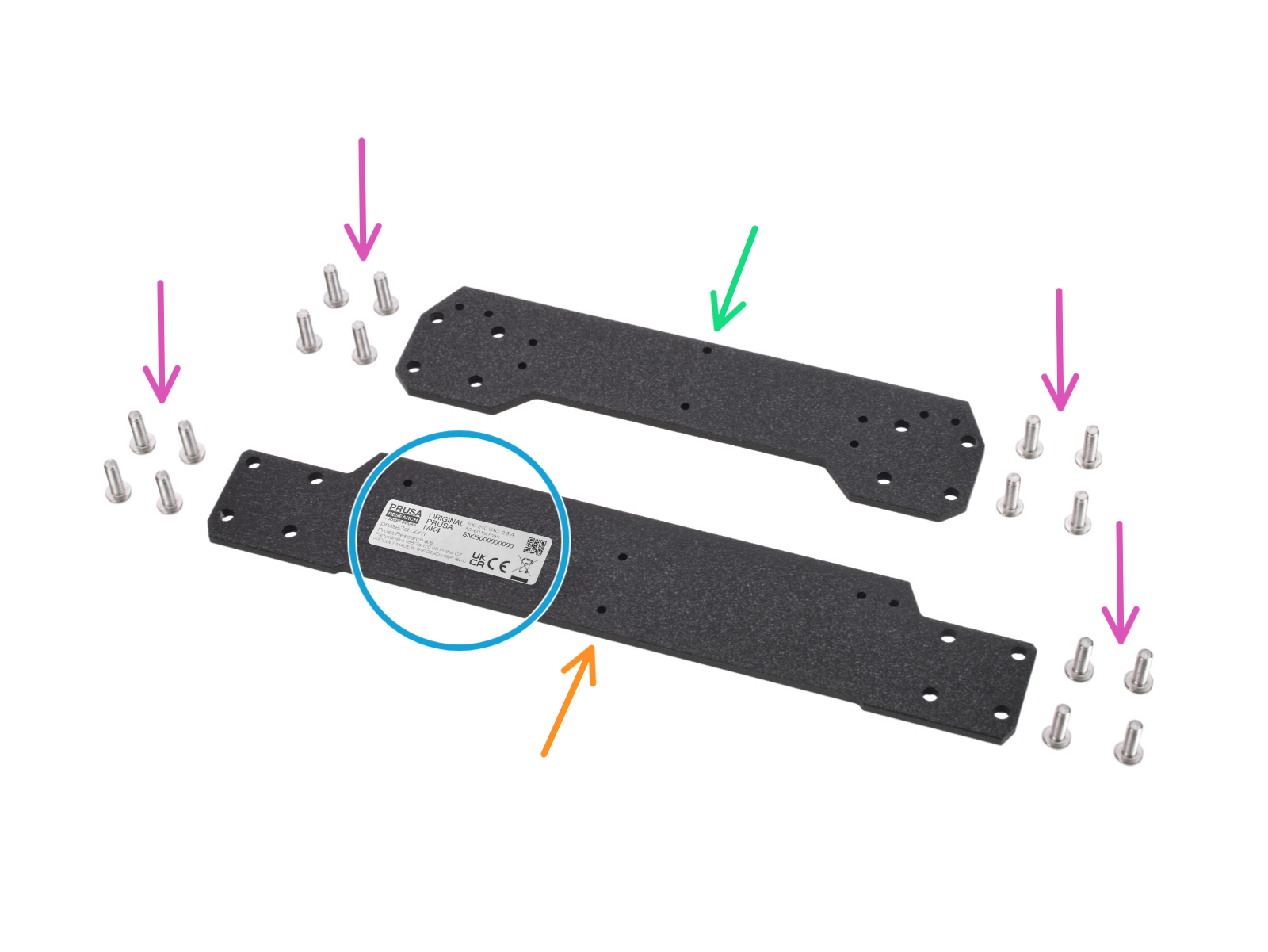 Y-axis: front and rear plate preparation