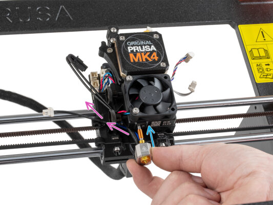 Inserting the hotend assembly