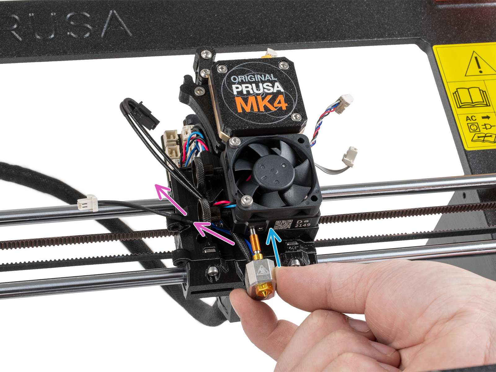 Inserting the hotend assembly
