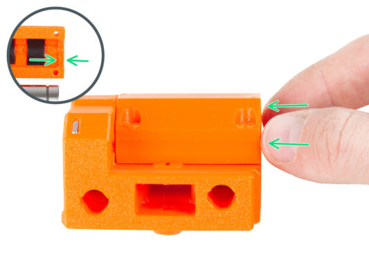 Inserting the bearings: X-end-idler