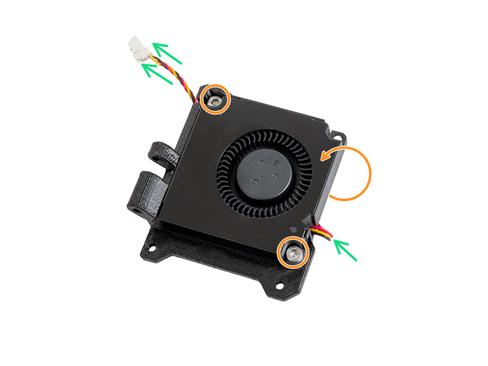 Assembling the fan-door: mounting fan