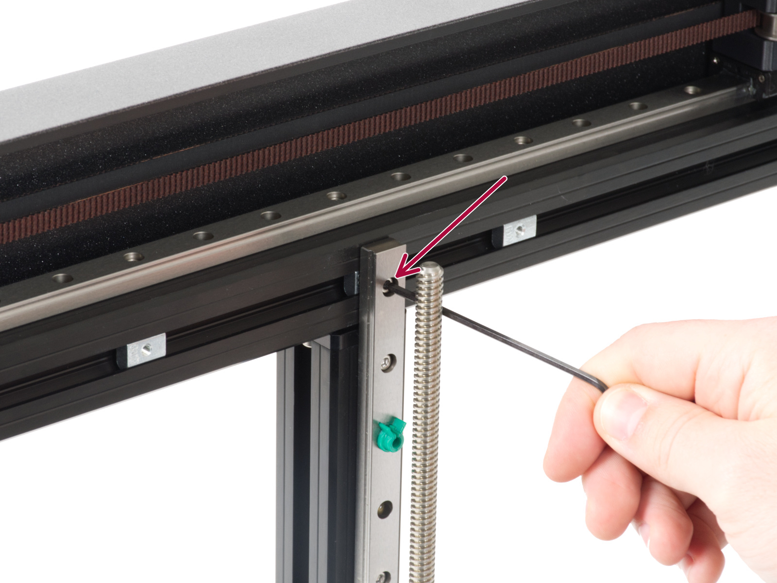 Securing the left linear rail