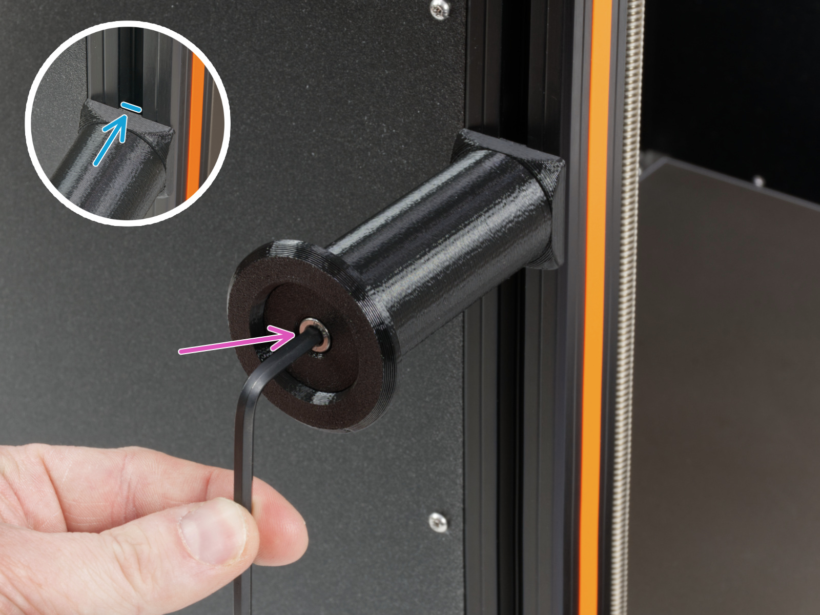 Version A: Mounting the spool holder assembly