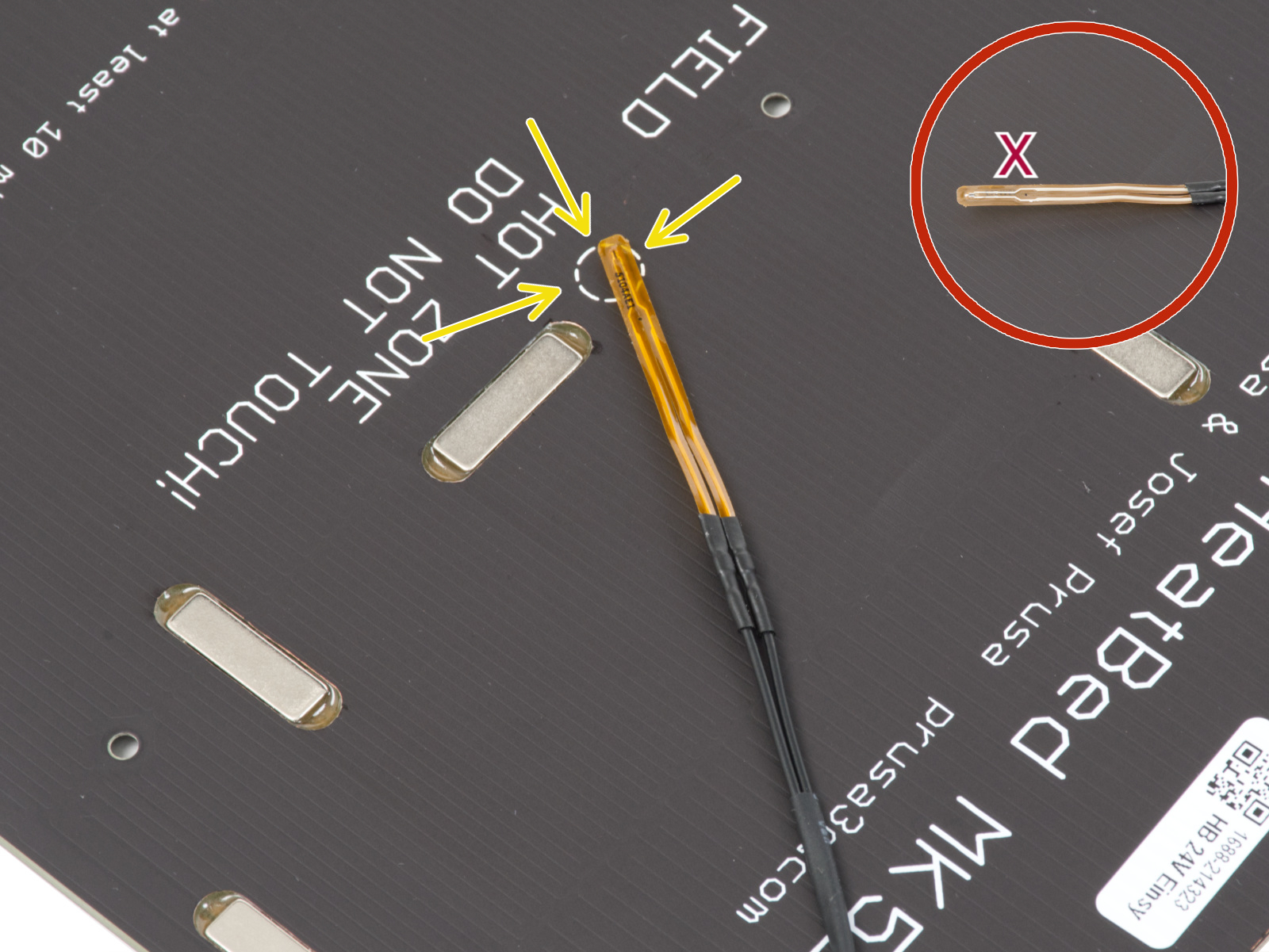 Preparing the heatbed and thermistor