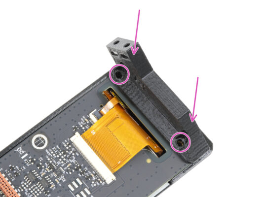 xLCDサポート（左）の組み立て (バージョン A)