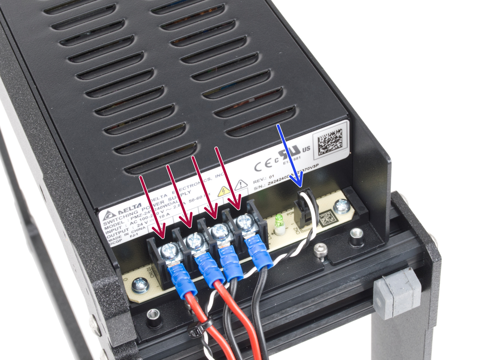 Disconnecting the power cables (Black PSU)