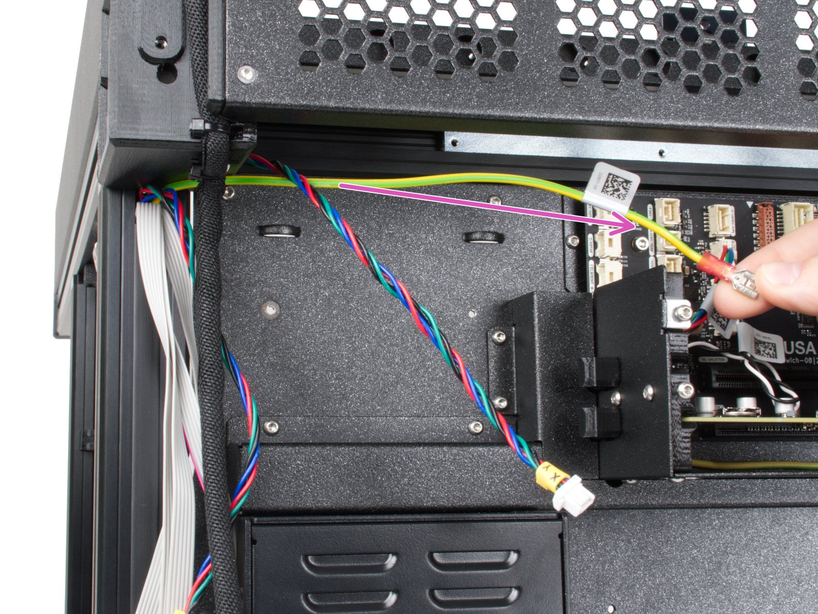 Rear left: PE cable
