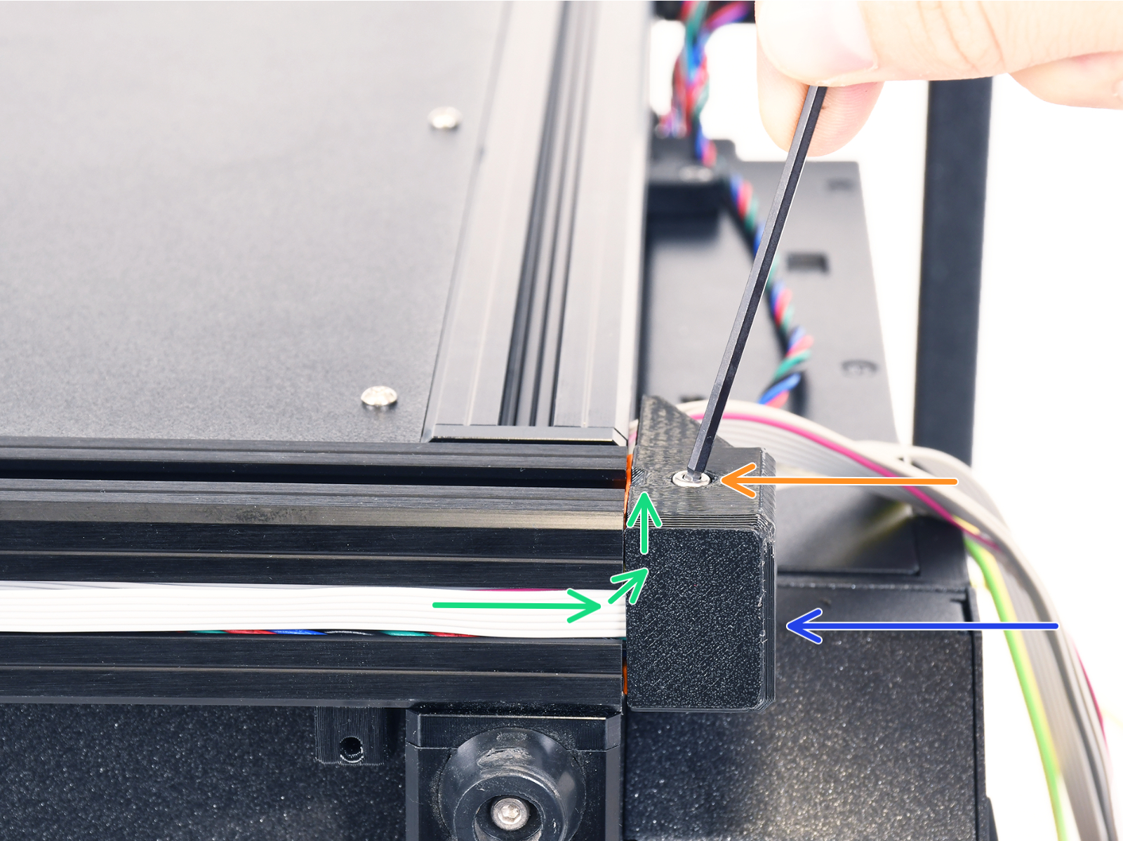 Inserting Z-motor-cable-bottom-cover