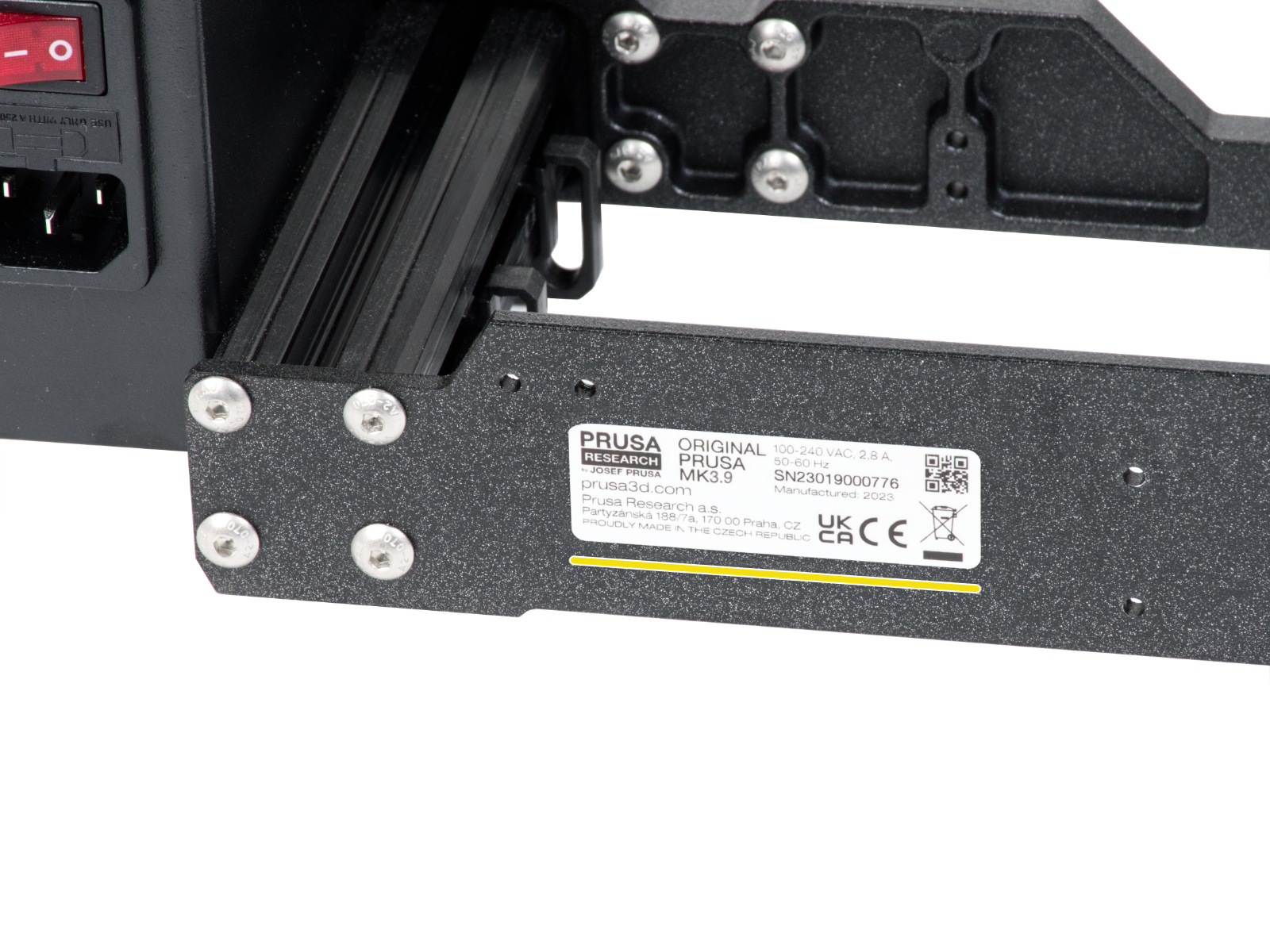 Sticking the serial number label