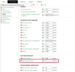 Max volumetric speed | Prusa Knowledge Base