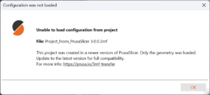 Opening PrusaSlicer 3.0 projects in older versions