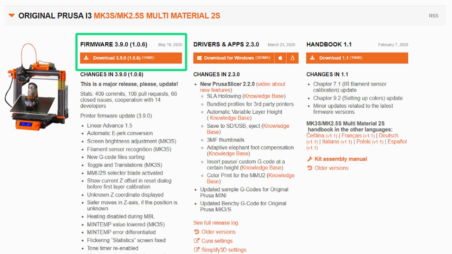 Mise à jour du firmware (MMU2S) | Prusa Knowledge Base