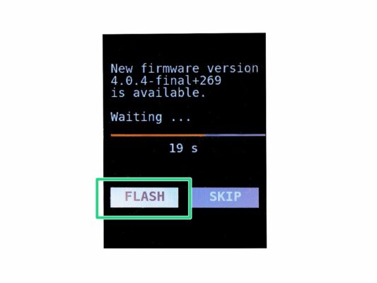 Flashing the new firmware