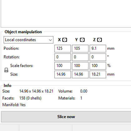 Object / part manipulation panel - Glossary | Prusa Knowledge Base