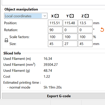 Object manipulation panel | Prusa Knowledge Base