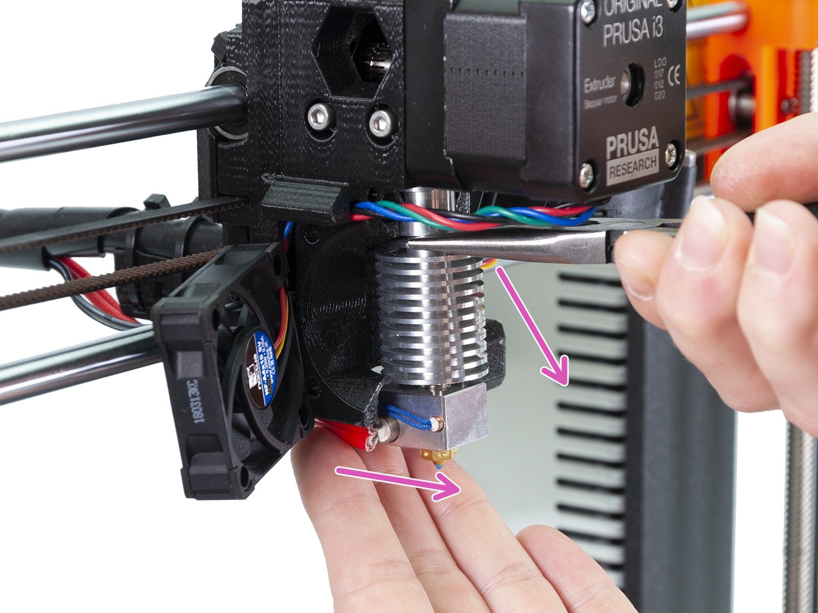 Partial disassembly of the extruder