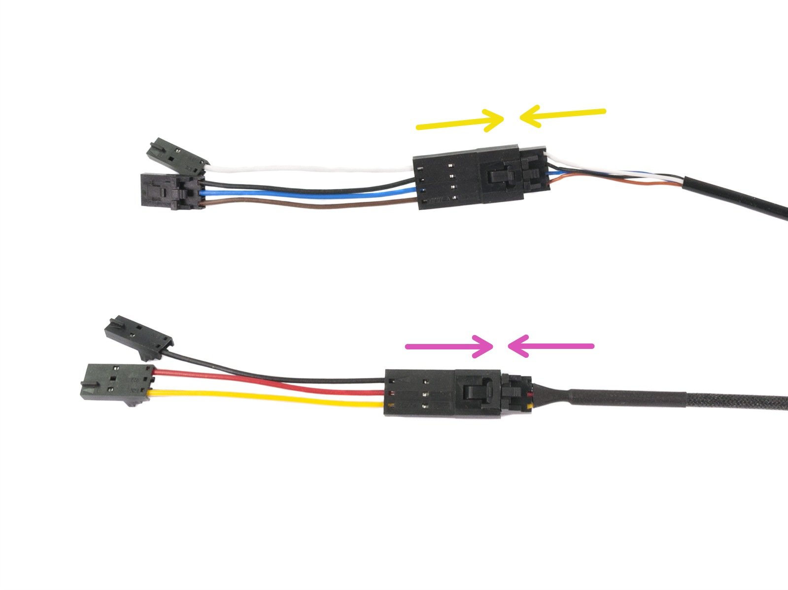 Připojení v-kabelů ke kabelům extruderu.